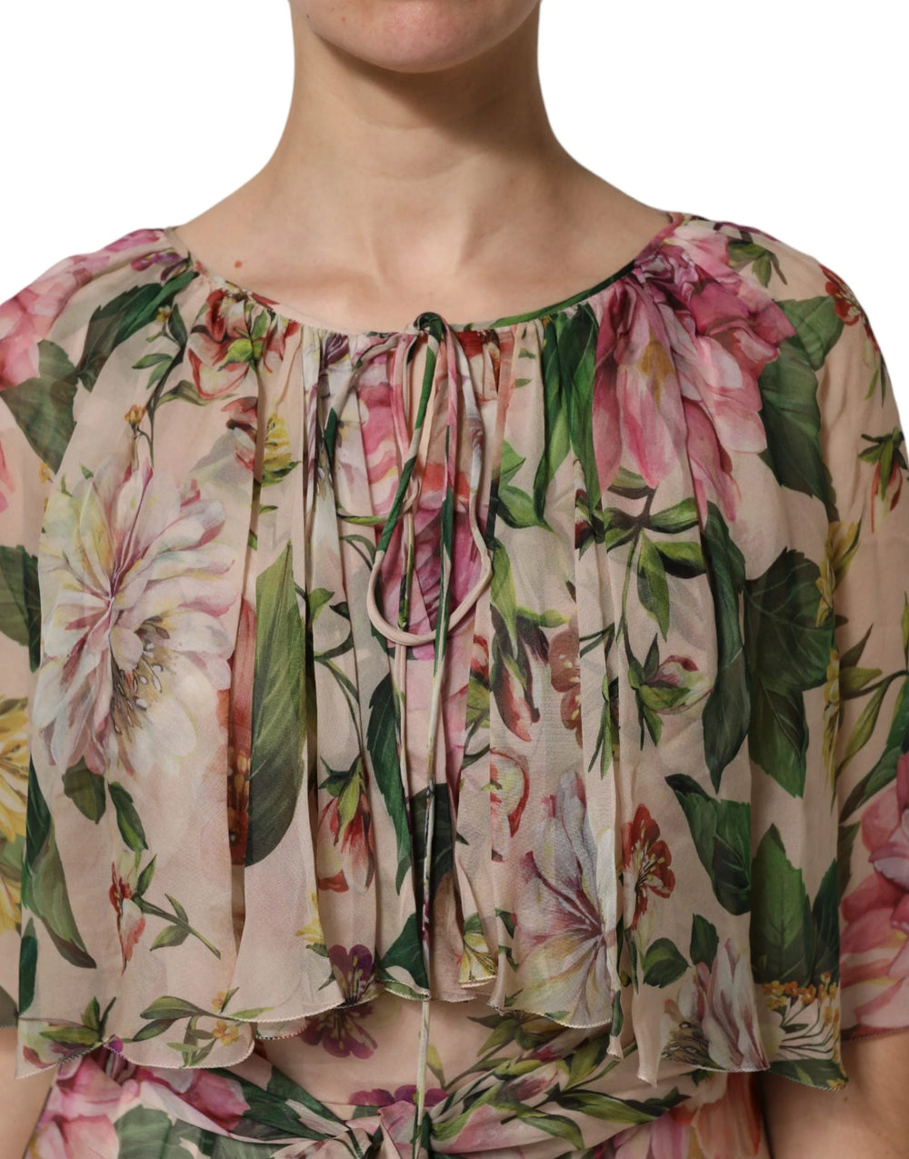 Dolce & Gabbana Multifarvet Blomstret Silke Lagdelt Maxikjole - IT42|M - Kjoler