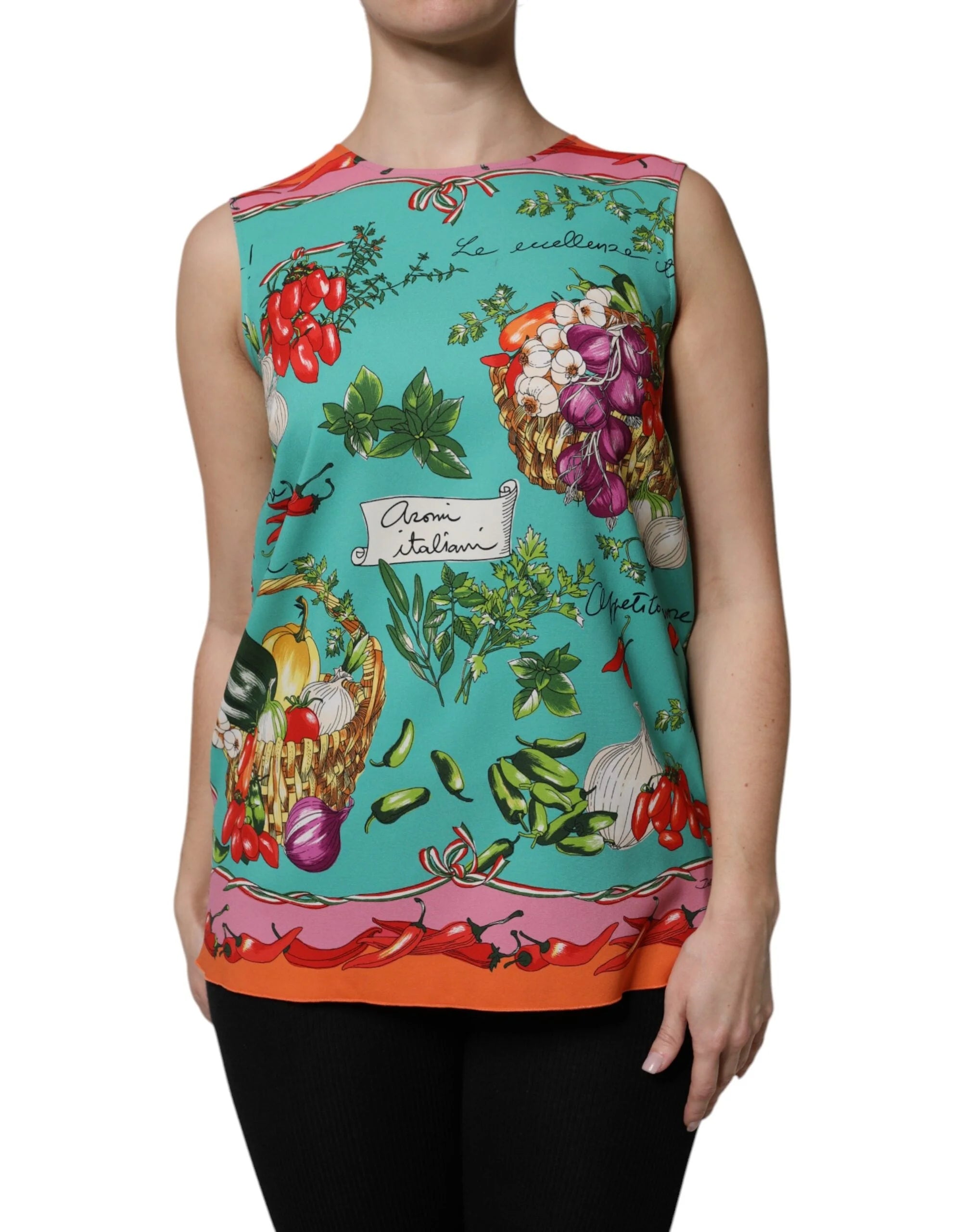 Dolce & Gabbana Multicolor Floral Silk Sleeveless Tank Top - IT42|M - Tank Tops