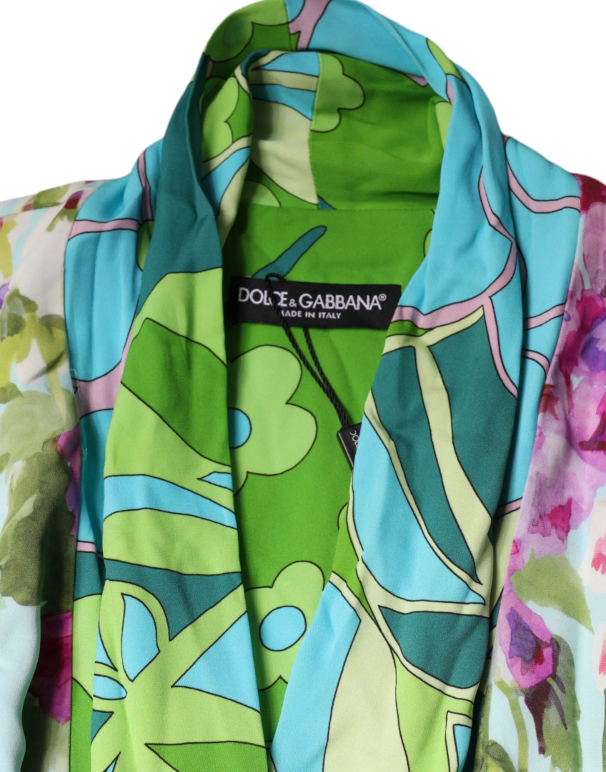 Dolce & Gabbana Multicolor Floral Silk Stretch Wrap Dress - IT42|M - Dresses