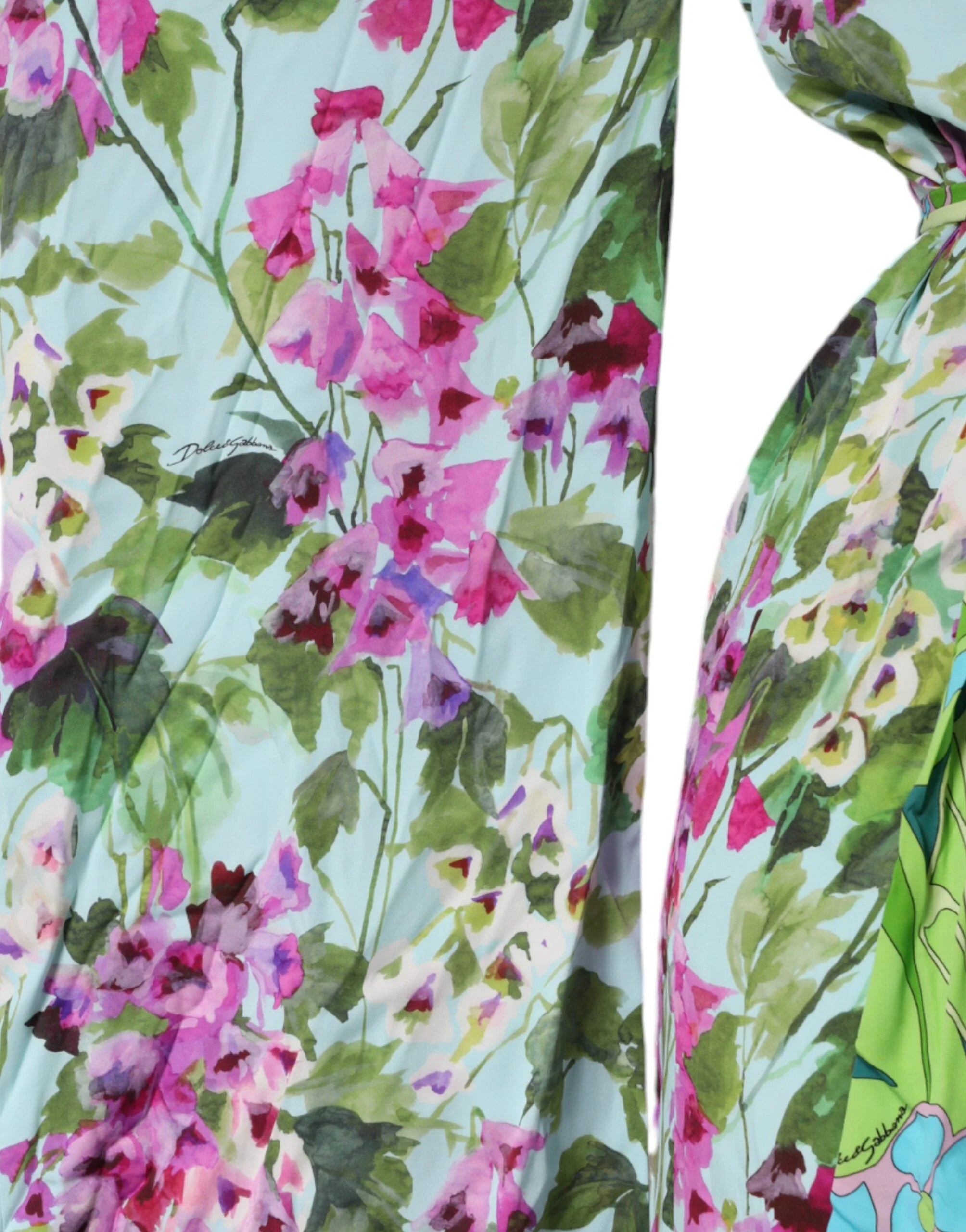 Dolce & Gabbana Multicolor Floral Silk Stretch Wrap Dress - IT42|M - Dresses