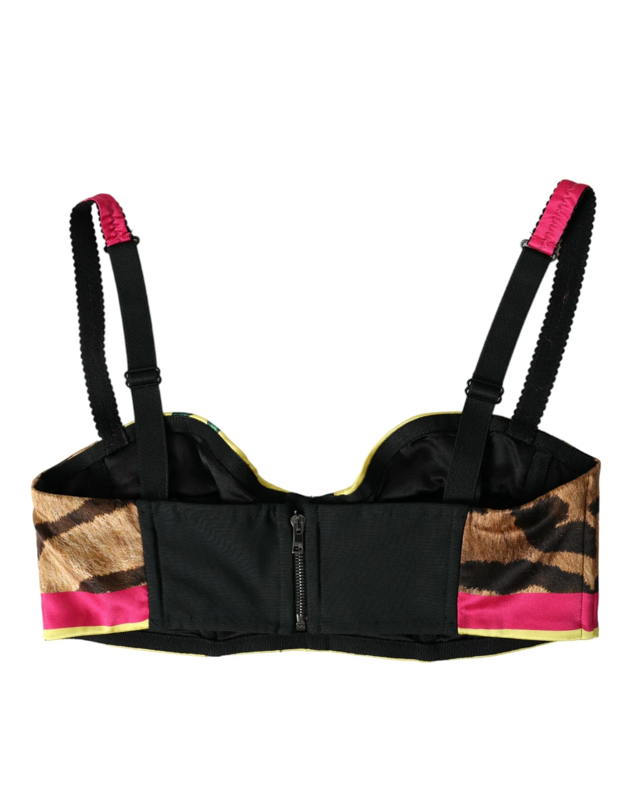 Dolce & Gabbana Multicolor Floral Sleeveless Bustier Crop Top - IT40|S - Bras