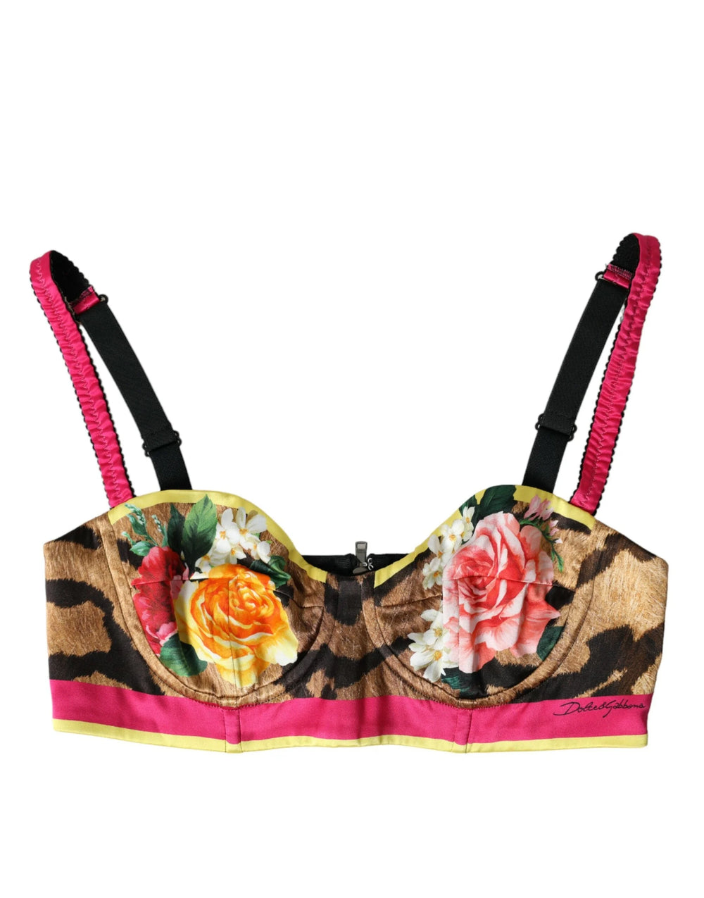 Dolce & Gabbana Multicolor Floral Sleeveless Bustier Crop Top - IT40|S - Bras