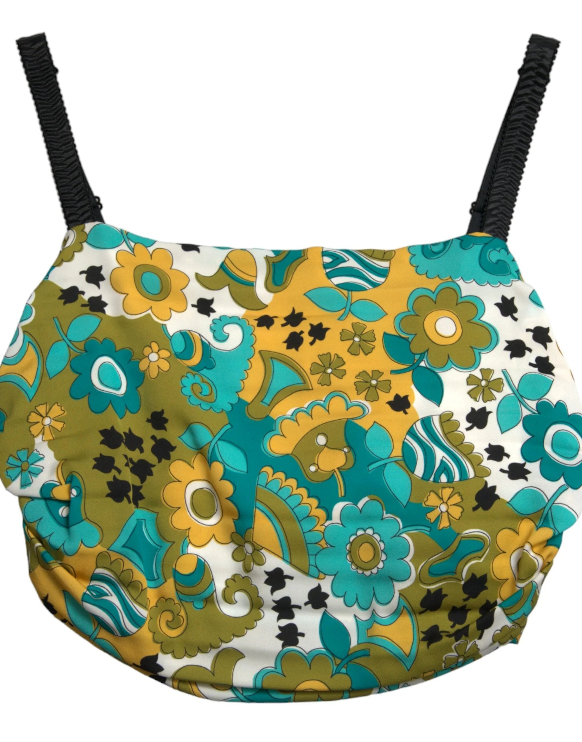 Dolce & Gabbana Multicolor Floral Sleeveless Cropped Top - IT50 | XXL - Tank Tops