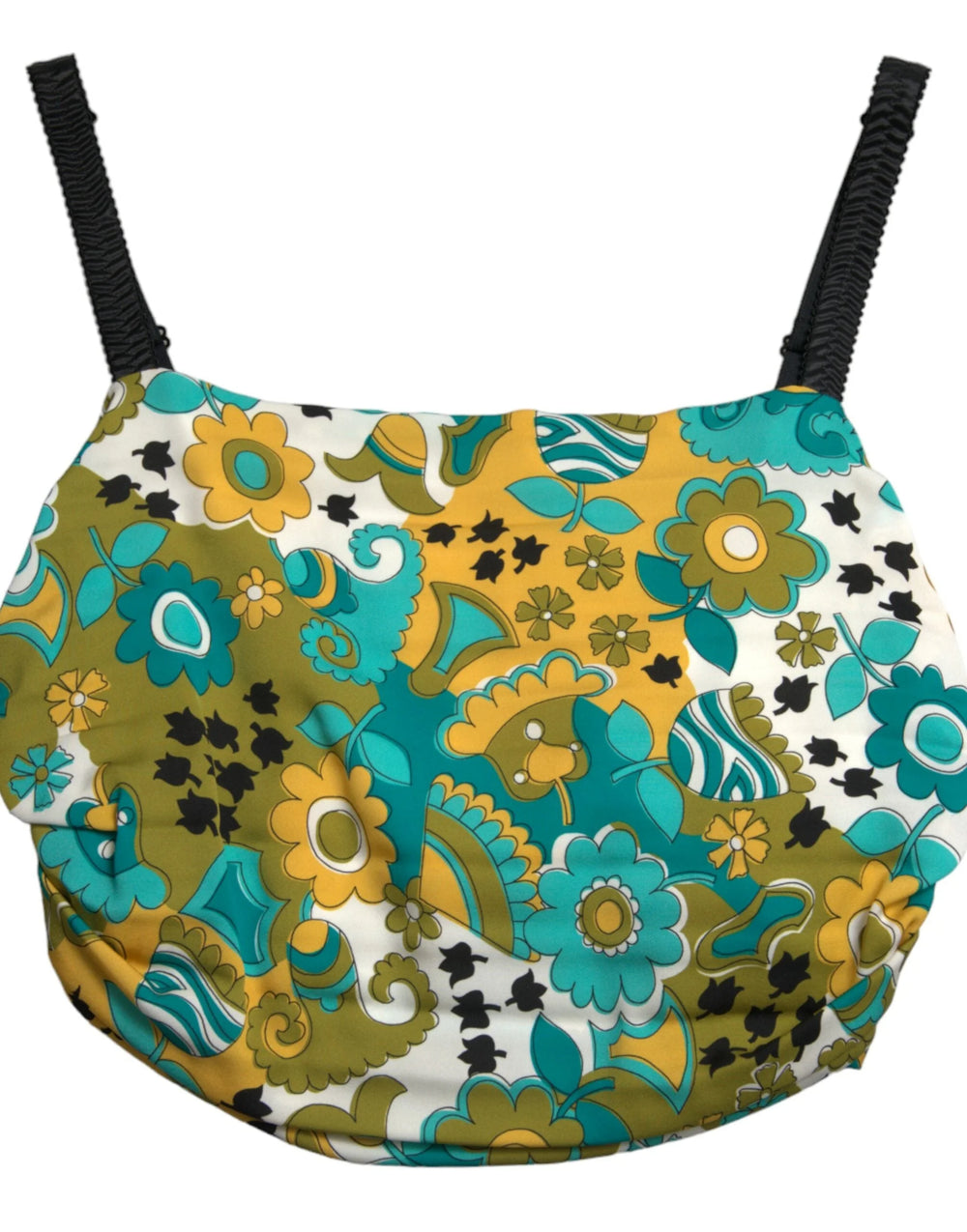 Dolce & Gabbana Multicolor Floral Sleeveless Cropped Top - IT50 | XXL - Tank Tops