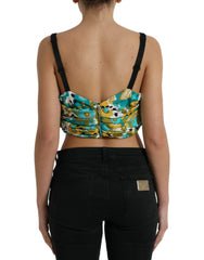 Dolce & Gabbana Multicolor Floral Sleeveless Cropped Top - IT50 | XXL - Tank Tops