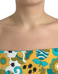 Dolce & Gabbana Multicolor Floral Sleeveless Cropped Top - IT50 | XXL - Tank Tops