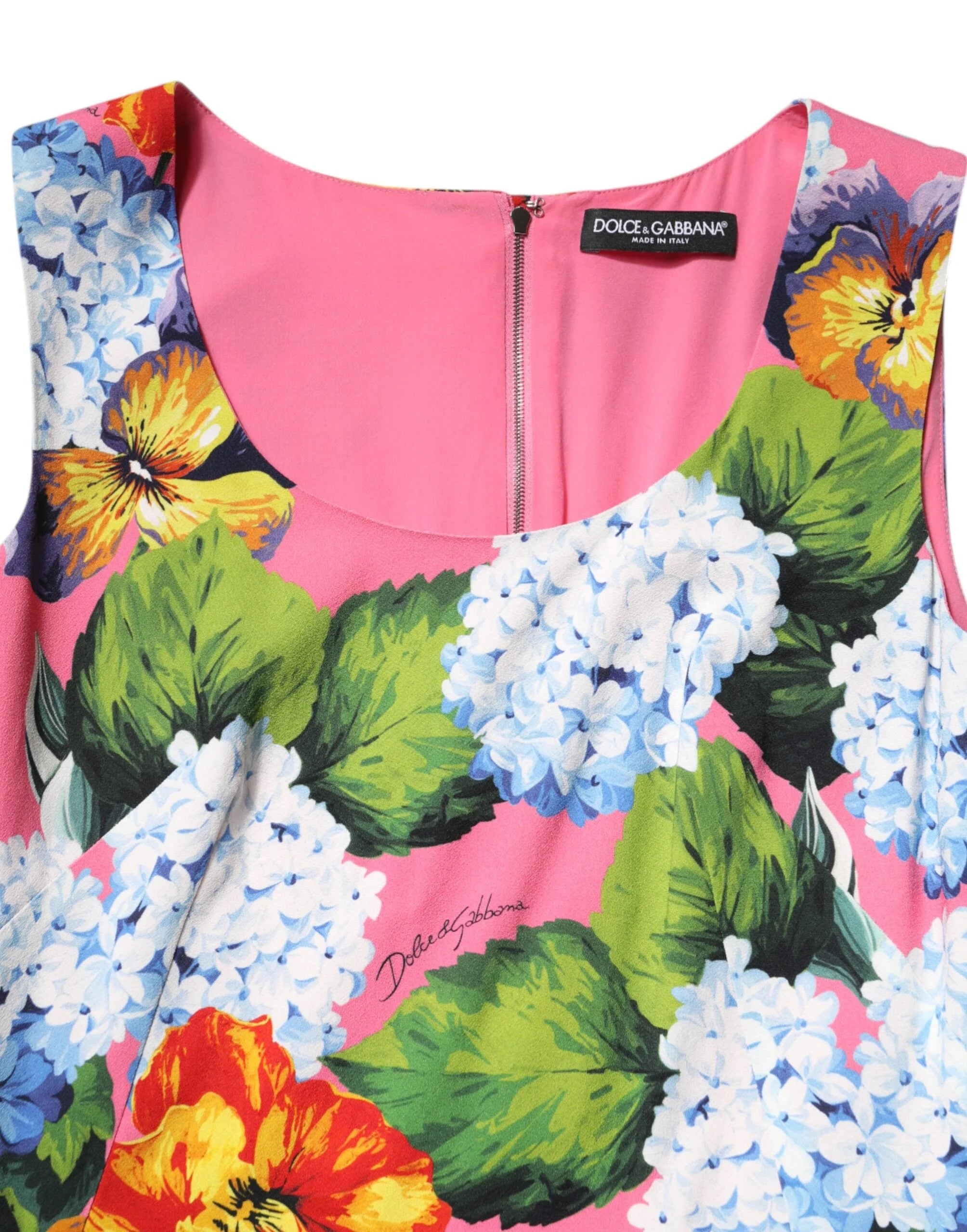 Dolce & Gabbana Multicolor Floral Sleeveless Sheath Dress - IT36|XXS - Dresses