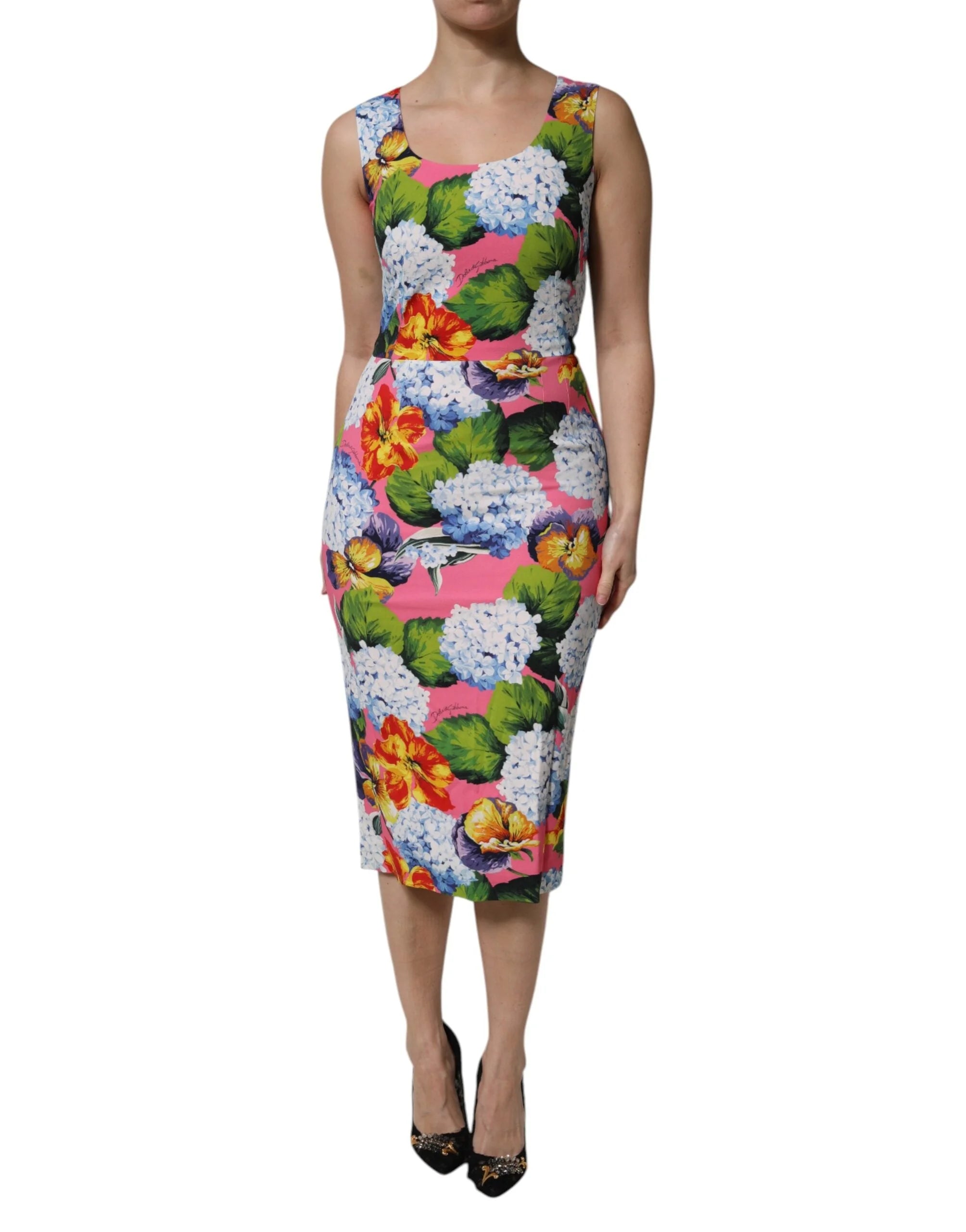 Dolce & Gabbana Multicolor Floral Sleeveless Sheath Dress - IT36|XXS - Dresses