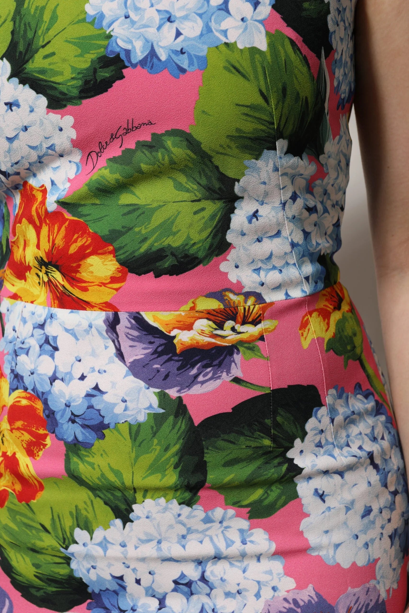 Dolce & Gabbana Multicolor Floral Sleeveless Sheath Dress - IT36|XXS