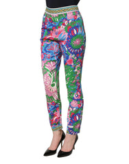 Dolce & Gabbana Multicolor Floral Stretch Jersey Leggings Pants - IT38 | XS
