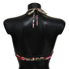 Dolce & Gabbana Multicolor Floral Swimsuit Beachwear Bikini Tops - IT1 | XS