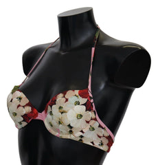 Dolce & Gabbana Multicolor Floral Swimsuit Beachwear Bikini Tops - IT1 | XS
