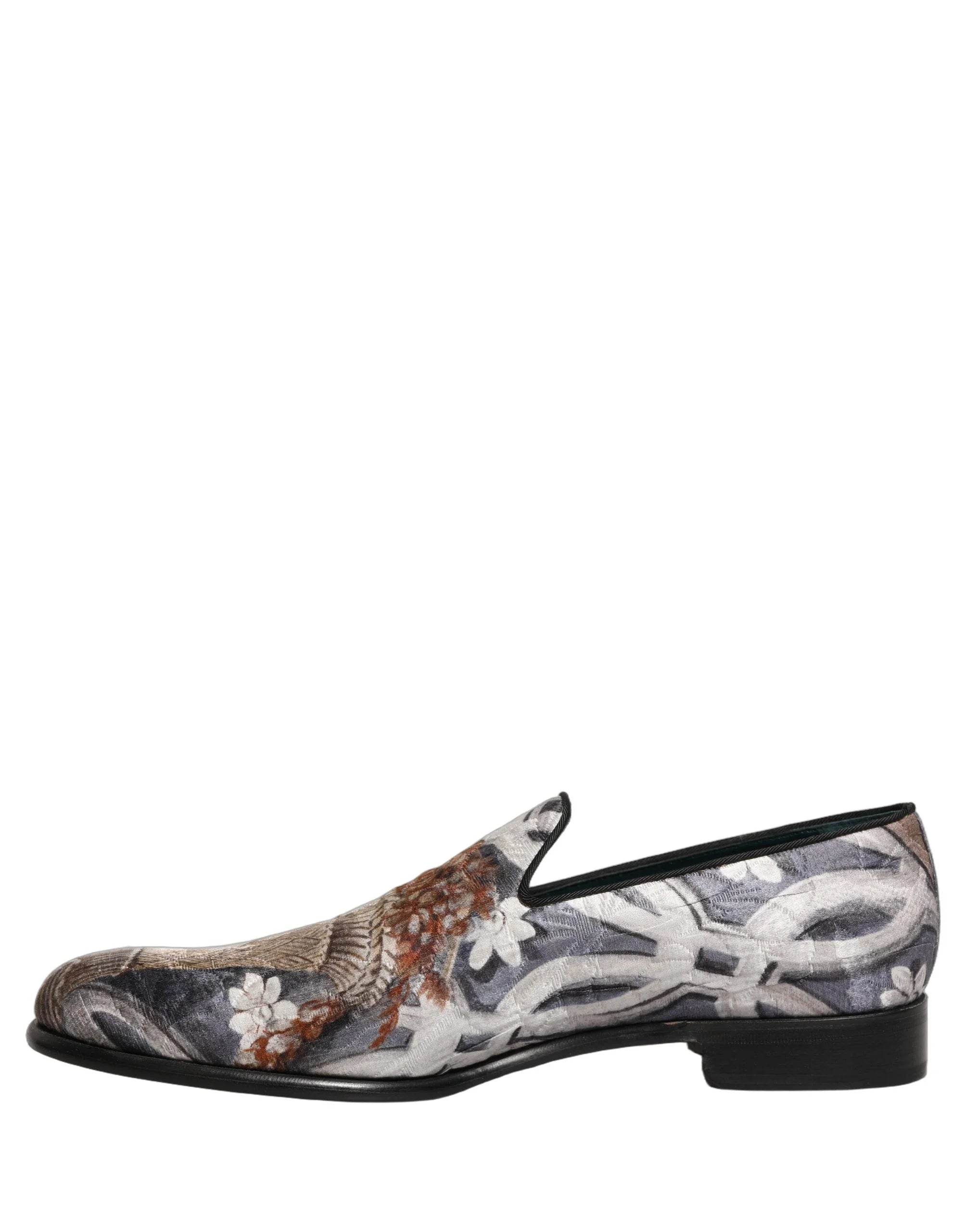 Dolce & Gabbana Multicolor Floral Tapestry Embroidery Loafer Shoes - EU44/US11