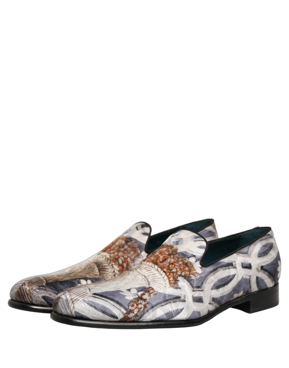 Dolce & Gabbana Multicolor Floral Tapestry Embroidery Loafer Shoes - EU44/US11