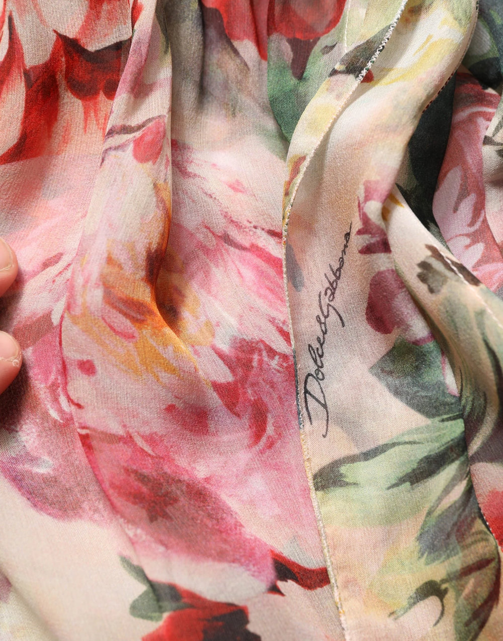 Dolce & Gabbana Multicolor Floral Tie-Neck Silk Chiffon Blouse Top - IT44 | L