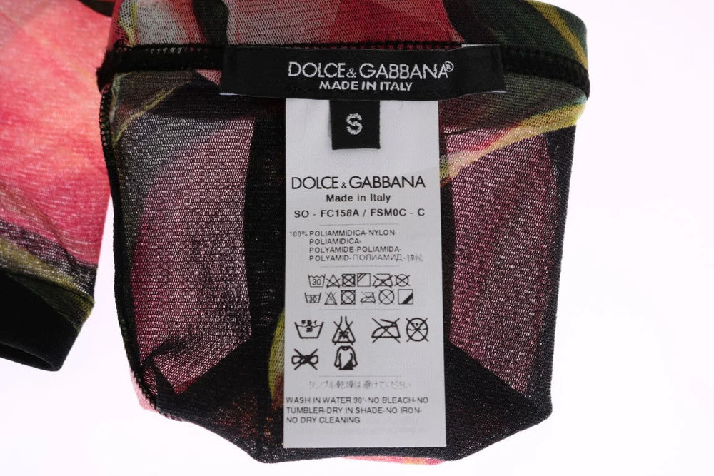 Dolce & Gabbana Multicolor Floral Tulip Nylon Socks - Hosiery