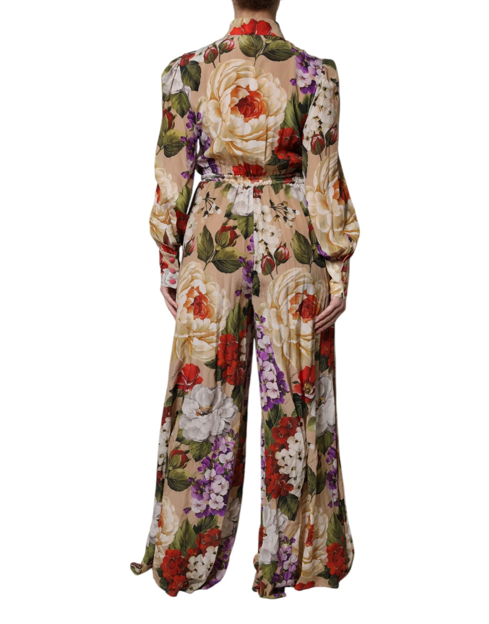 Dolce & Gabbana Multicolor Floral Wide Leg Jumpsuit Dress - One-Pieces