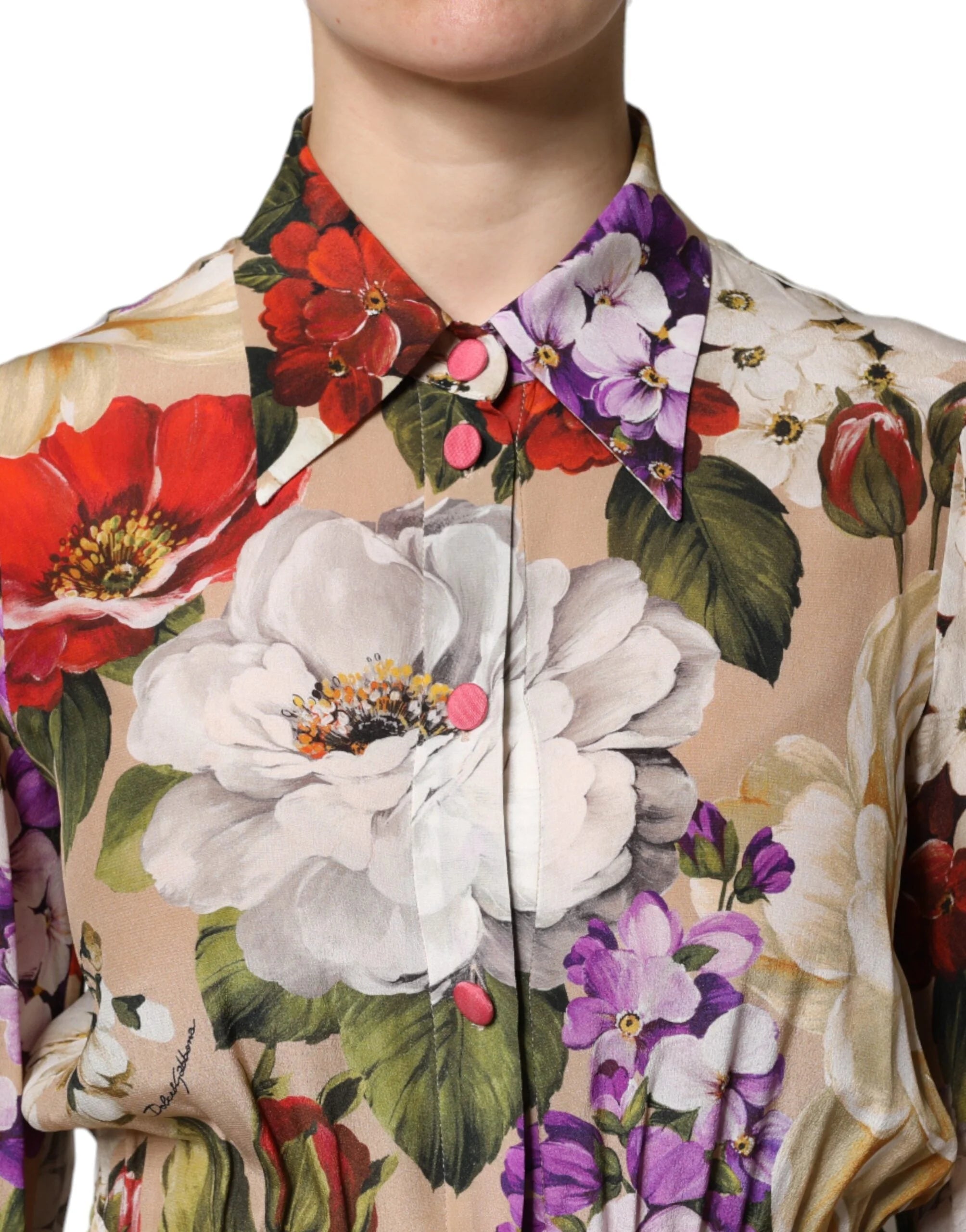 Dolce & Gabbana Multicolor Floral Wide Leg Jumpsuit Dress - One-Pieces