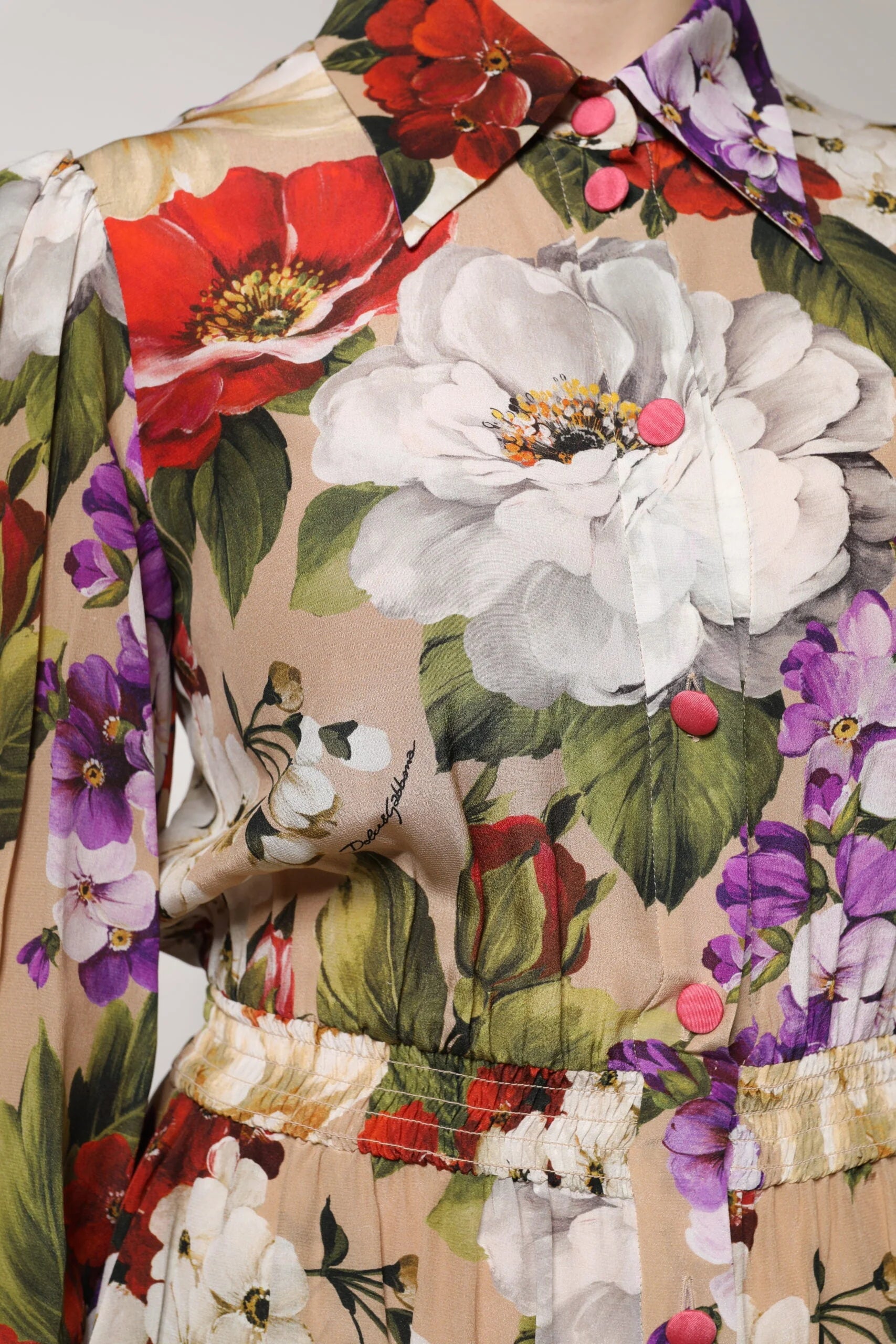 Dolce & Gabbana Multicolor Floral Wide Leg Jumpsuit Dress - One-Pieces