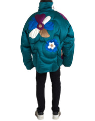 Dolce & Gabbana Multicolor Floral Windbreaker Puffer Jacket - IT52 | XL - Windbreakers