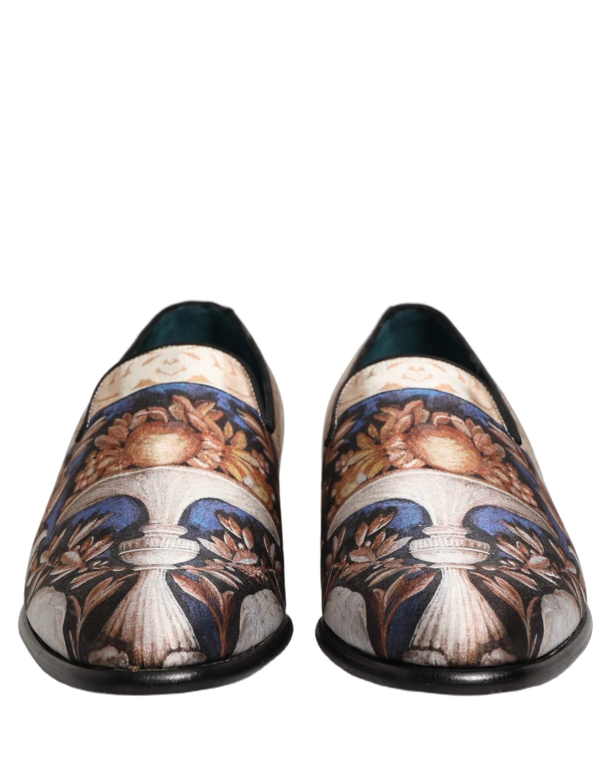 Dolce & Gabbana Multicolor Fruit Print Velvet Loafers Shoes - EU44/US11