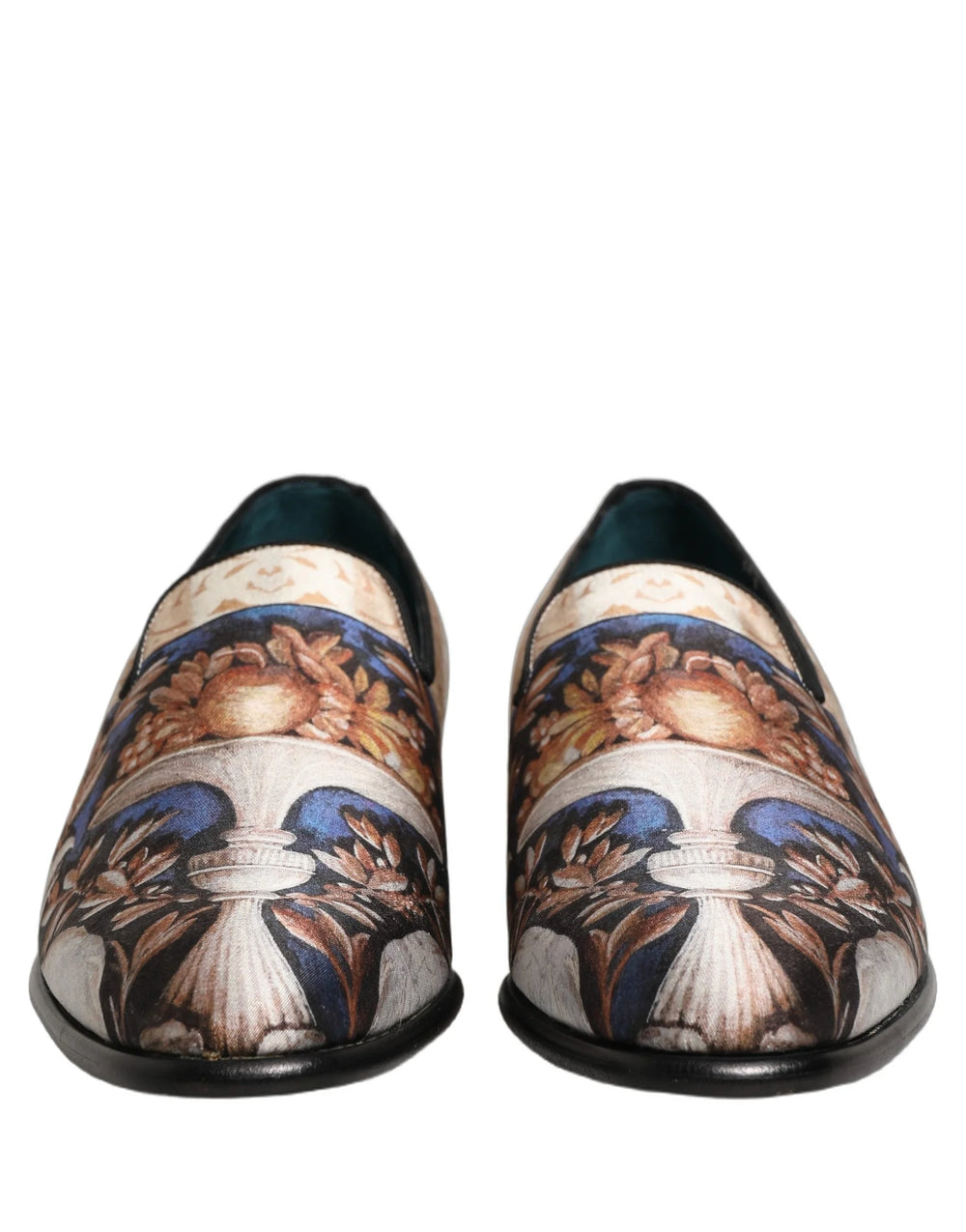 Dolce & Gabbana Multicolor Fruit Print Velvet Loafers Shoes - EU44/US11