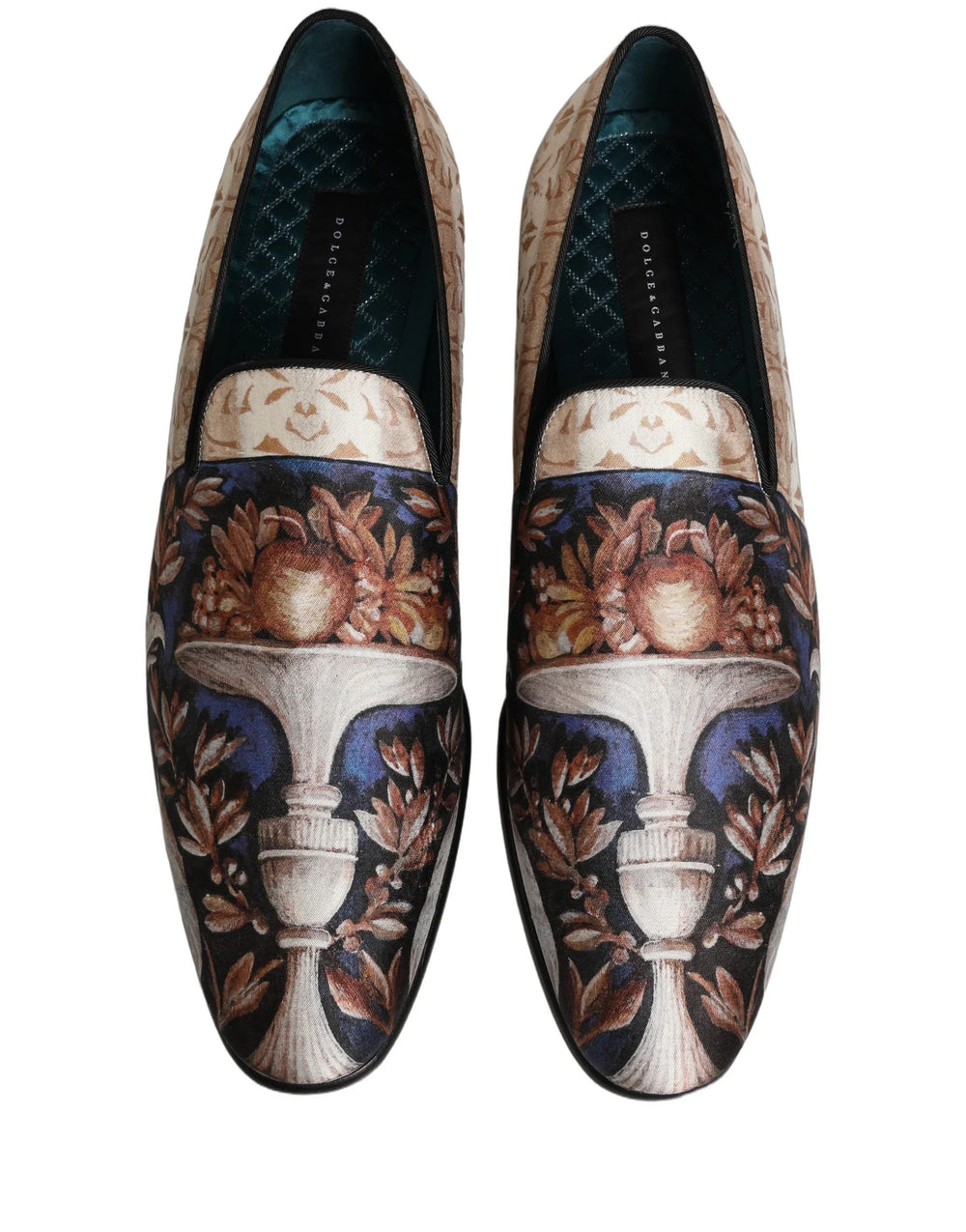 Dolce & Gabbana Multicolor Fruit Print Velvet Loafers Shoes - EU44/US11