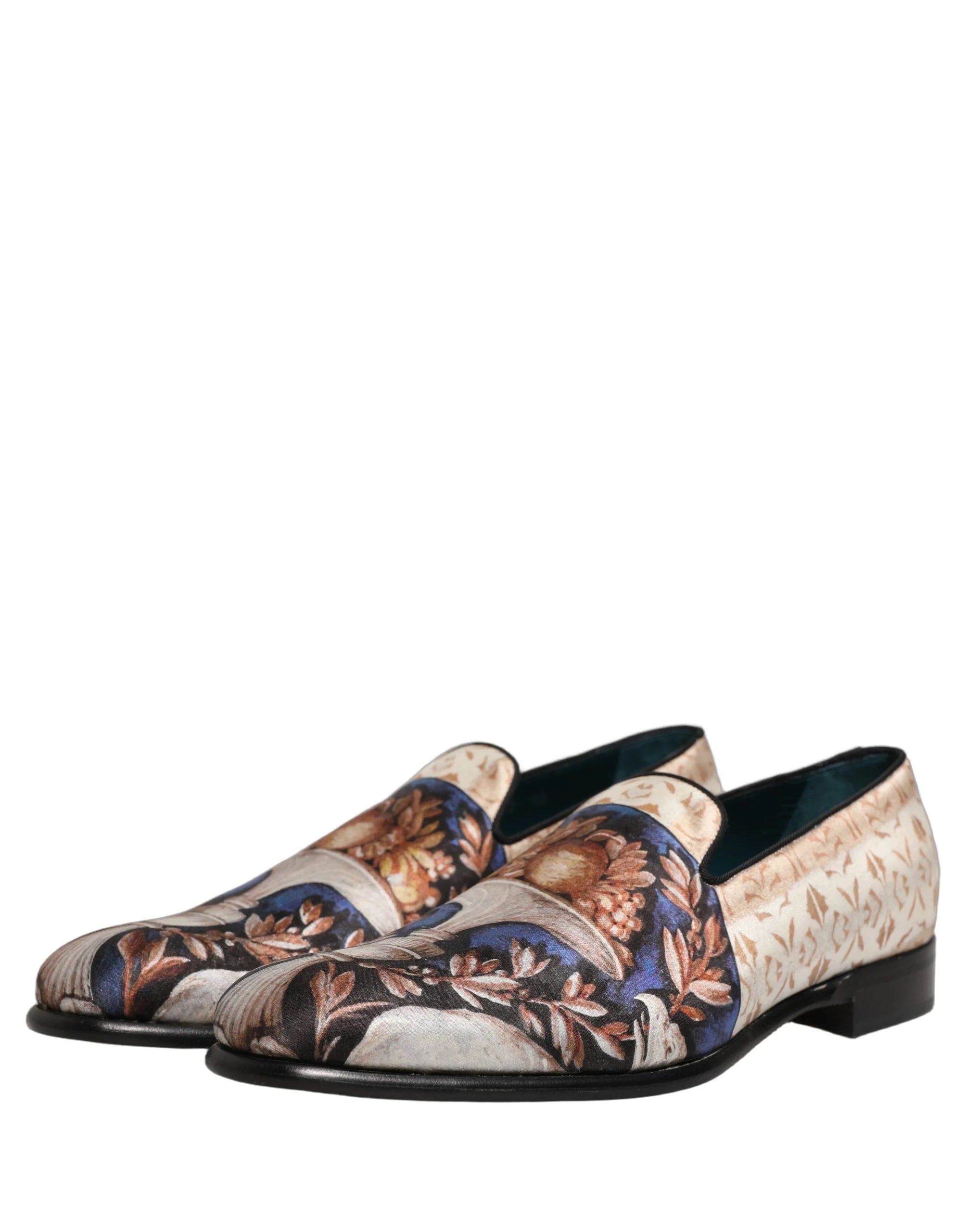 Dolce & Gabbana Multicolor Fruit Print Velvet Loafers Shoes - EU44/US11