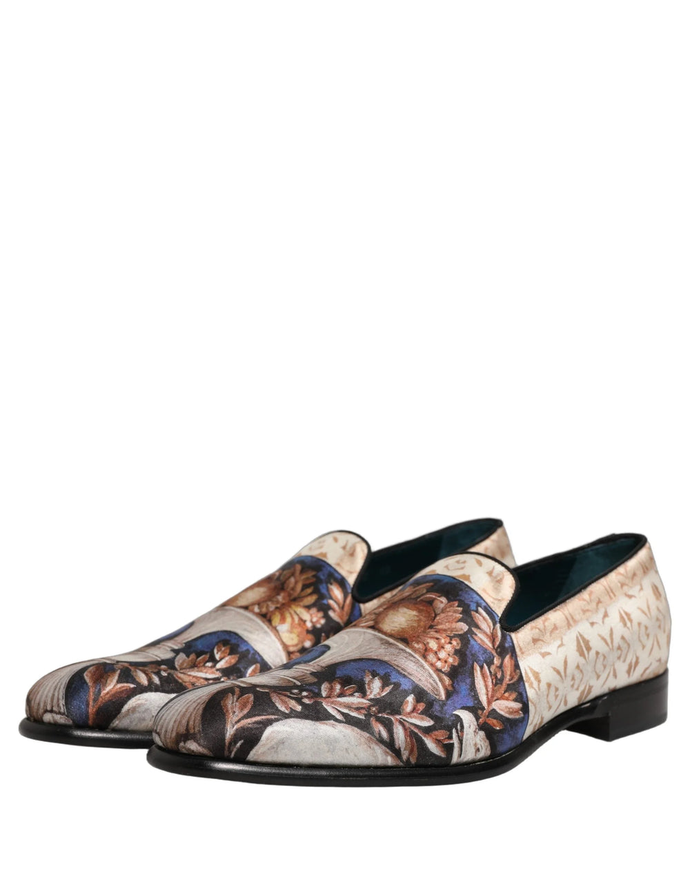 Dolce & Gabbana Multicolor Fruit Print Velvet Loafers Shoes - EU44/US11