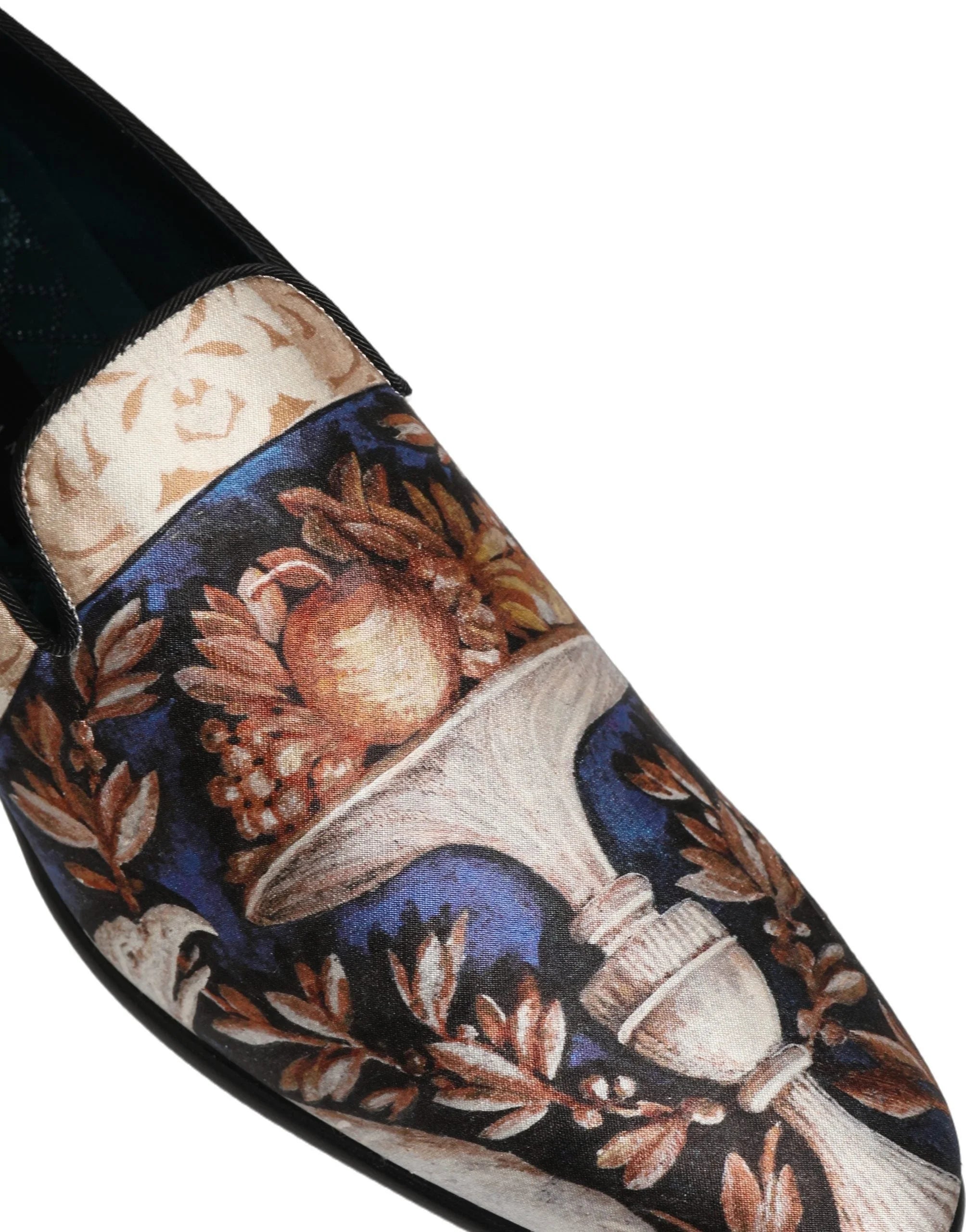 Dolce & Gabbana Multicolor Fruit Print Velvet Loafers Shoes - EU44/US11