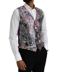 Dolce & Gabbana Multicolor Galaxy Silk Waistcoat Formal Vest - IT48 | M - Vests