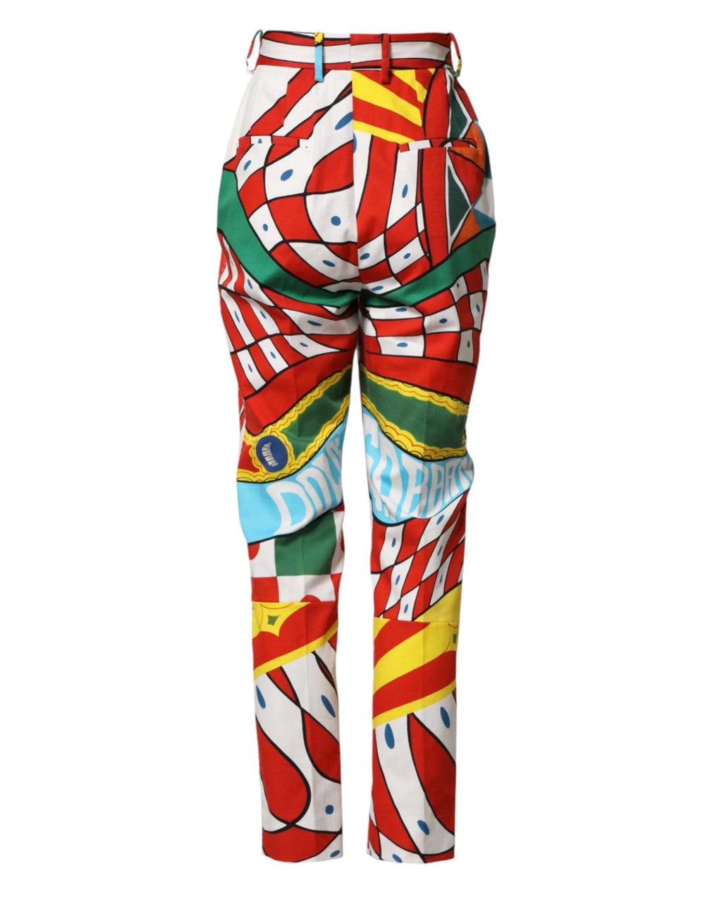 Dolce & Gabbana Multicolor Geometric Pattern Straight Pants - IT40|S