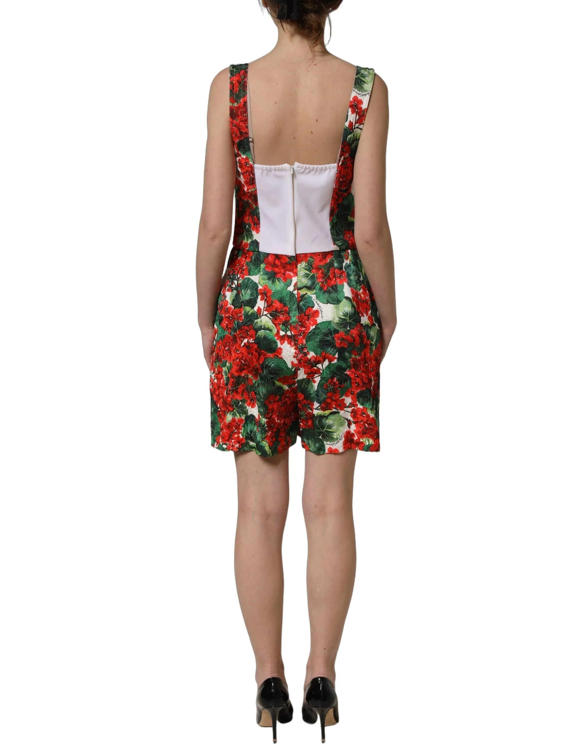 Dolce & Gabbana Multicolor Geranium Print A-line Mini Dress - IT38 | XS