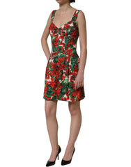 Dolce & Gabbana Multicolor Geranium Print A-line Mini Dress - IT38 | XS