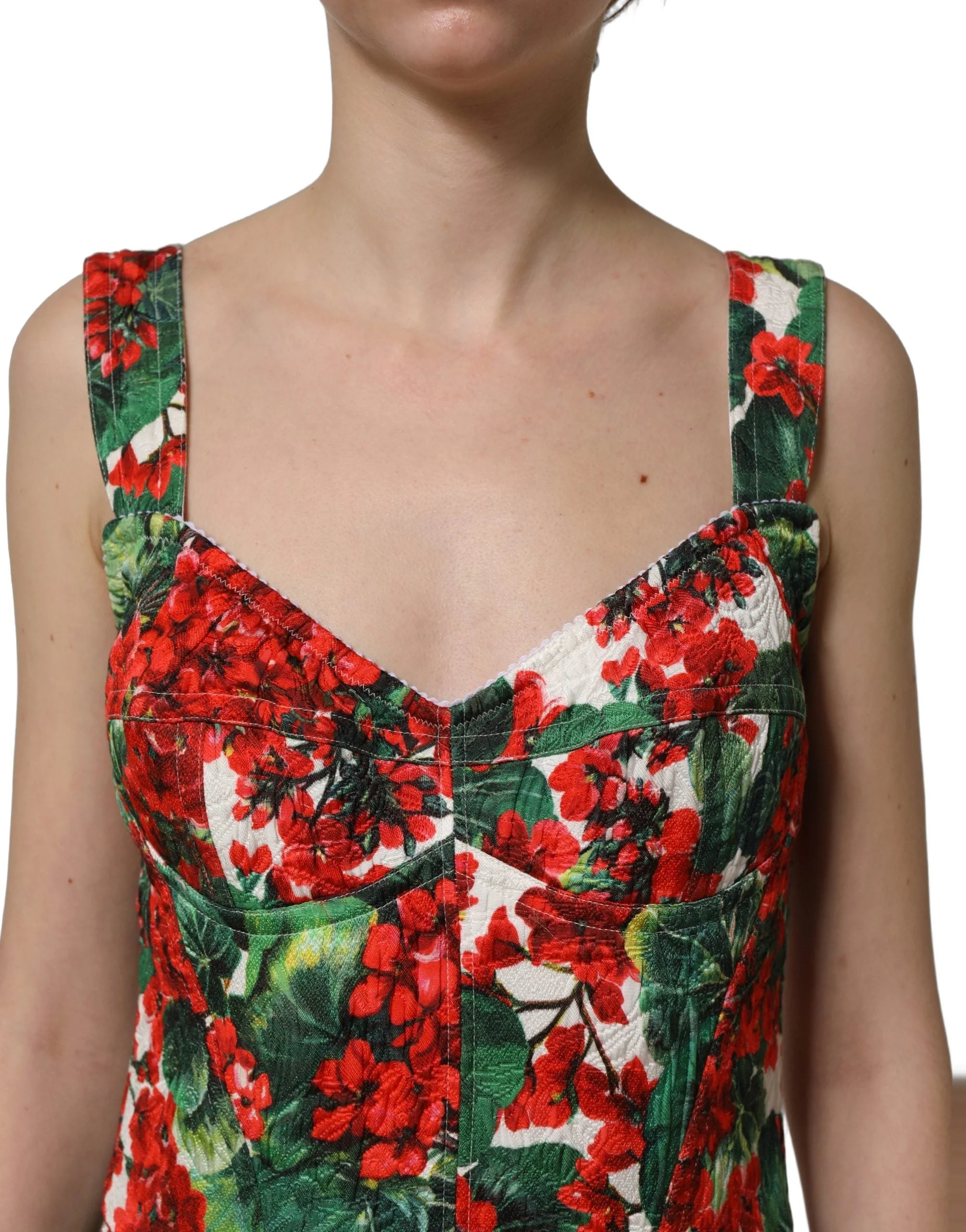 Dolce & Gabbana Multicolor Geranium Print A-line Mini Dress - IT38 | XS