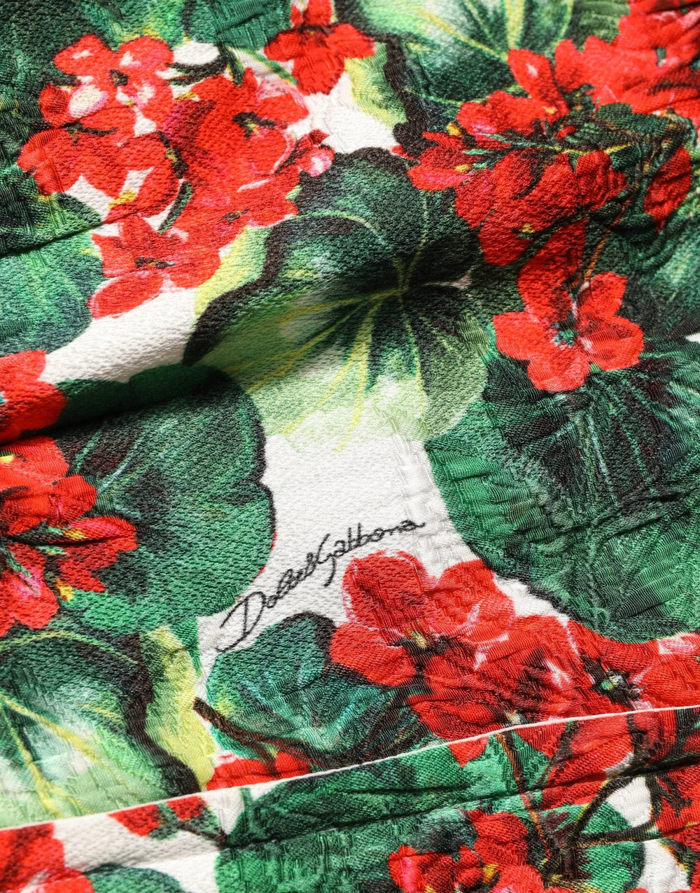 Dolce & Gabbana Multicolor Geranium Print A-line Mini Dress - IT38 | XS