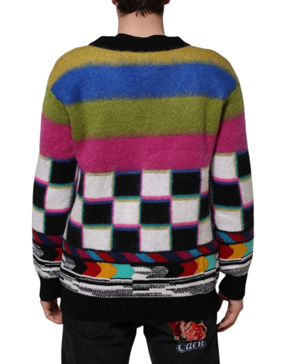 Dolce & Gabbana Multicolor Glitch Design Pullover Sweater - IT42 | XS - Sweaters