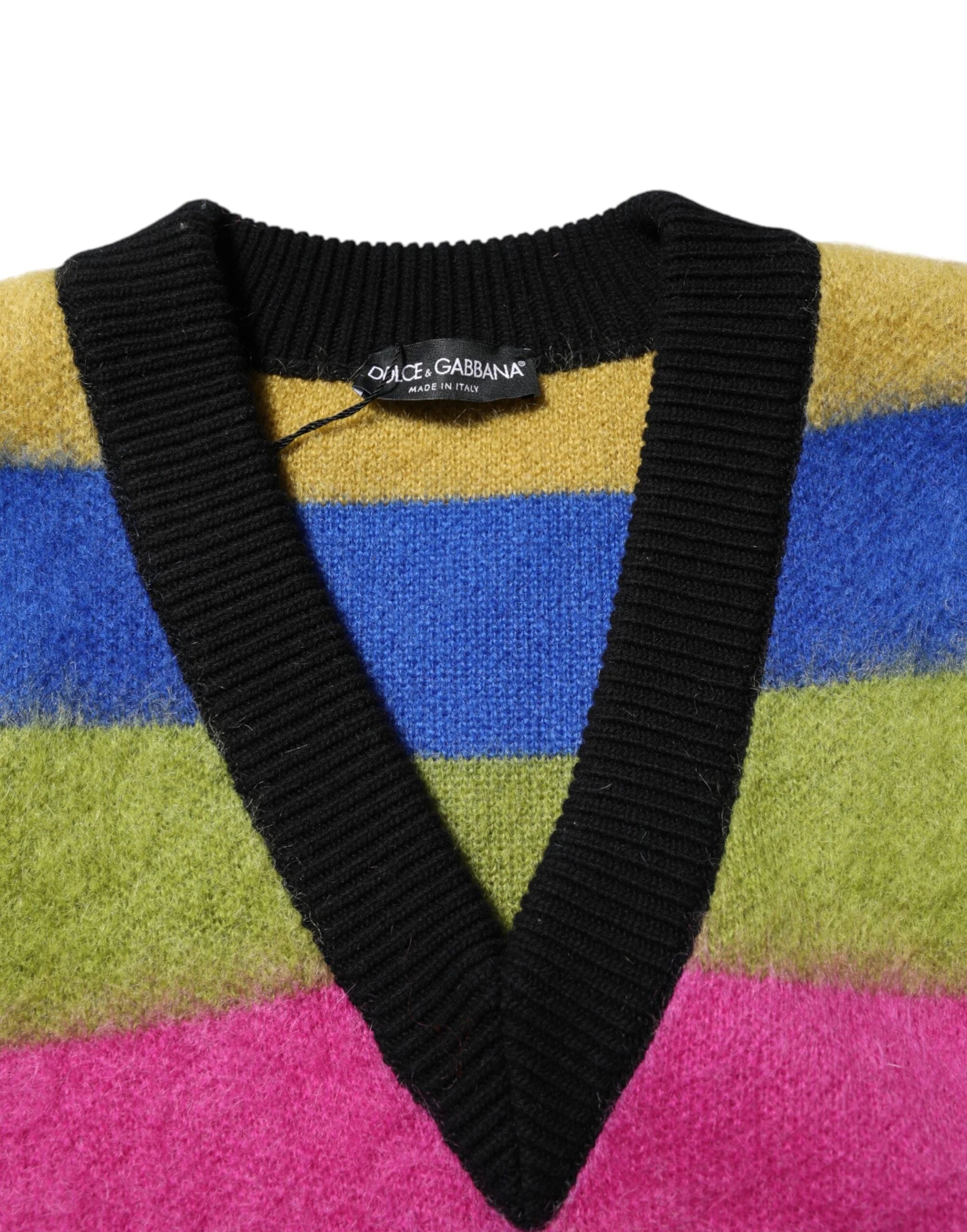 Dolce & Gabbana Multicolor Glitch Design Pullover Sweater - IT42 | XS - Sweaters