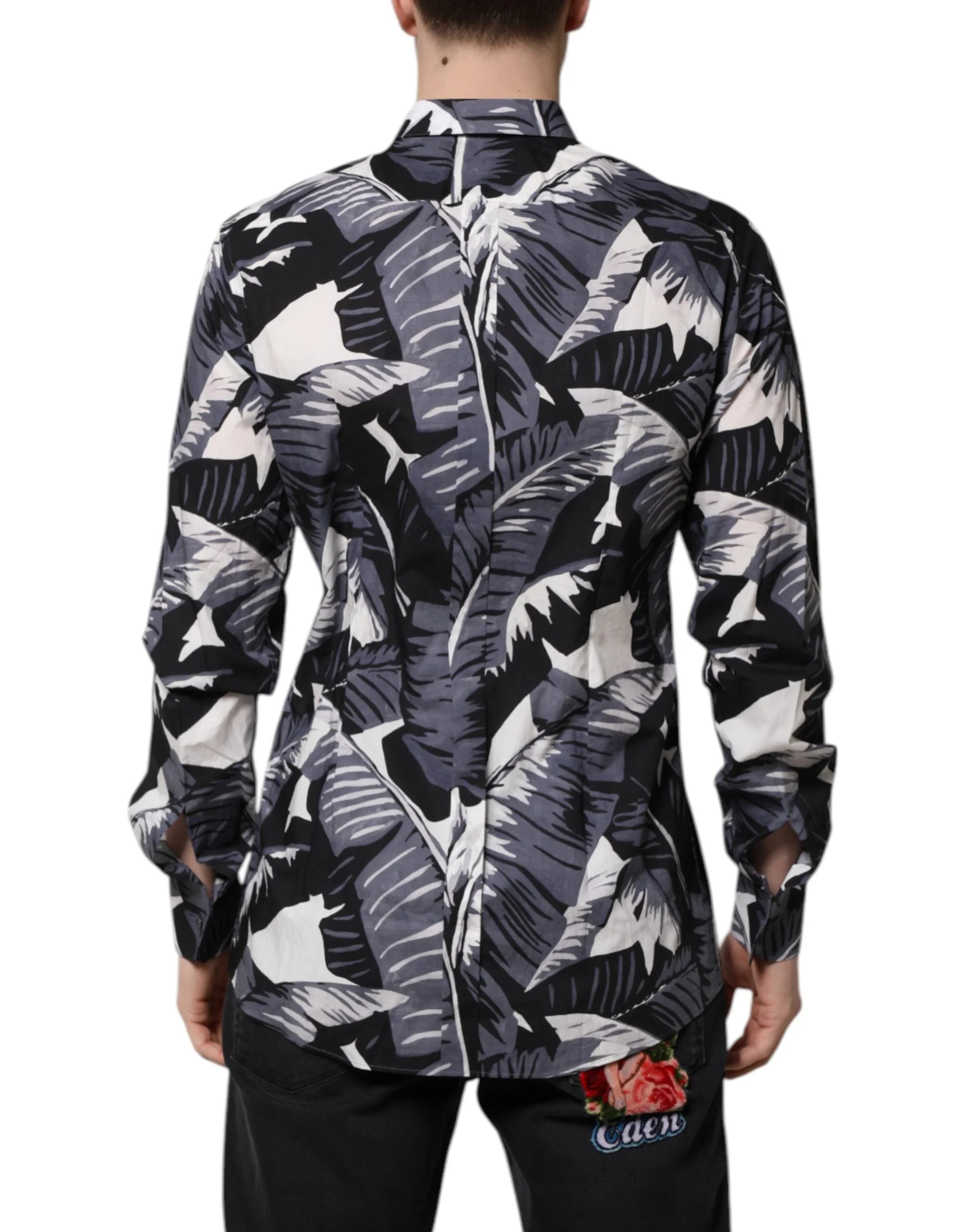 Dolce & Gabbana Multicolor GOLD Cotton Banana Leaf Print Shirt - IT41 | L - Shirts