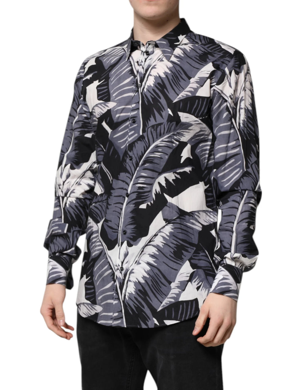 Dolce & Gabbana Multicolor GOLD Cotton Banana Leaf Print Shirt - IT41 | L - Shirts