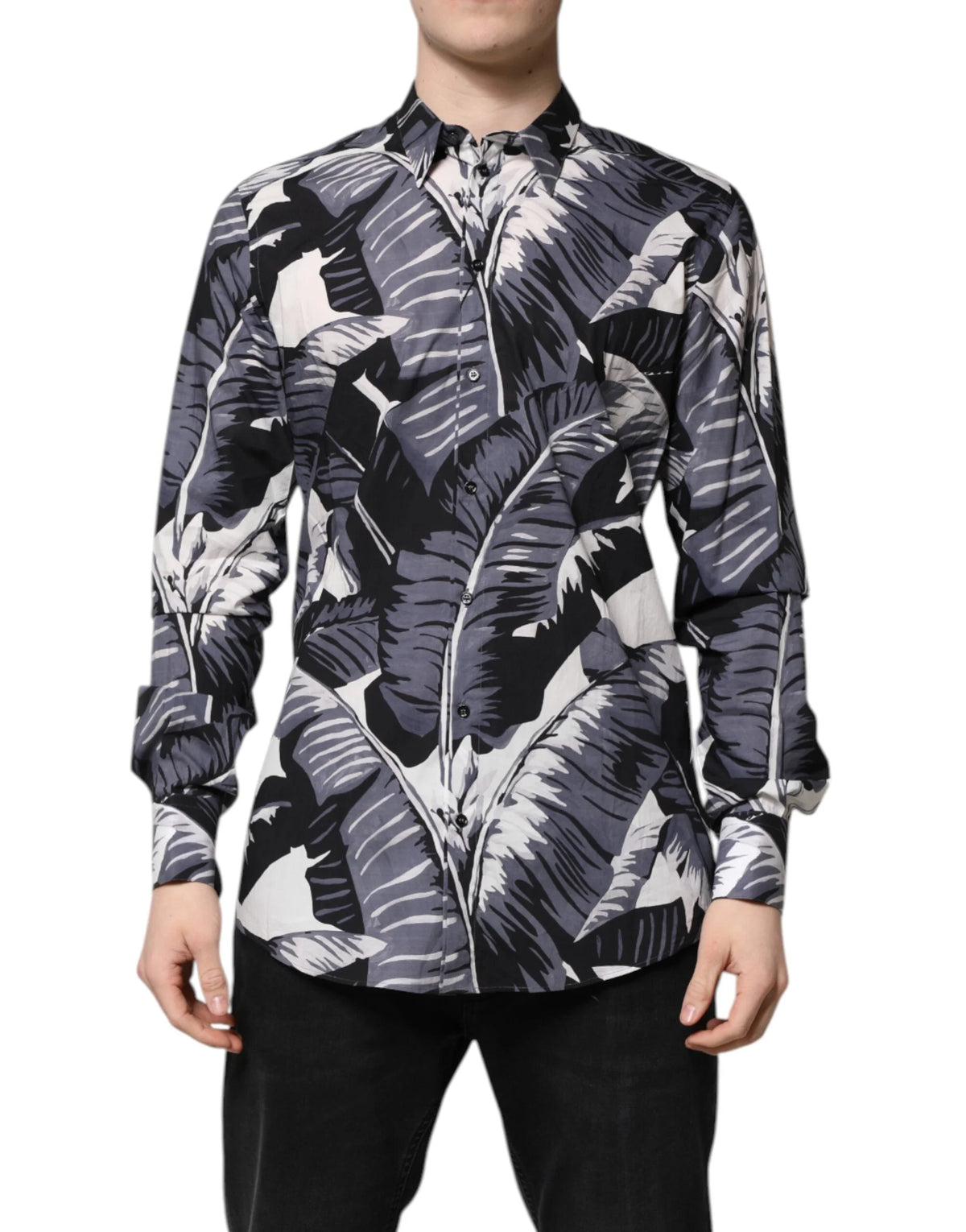 Dolce & Gabbana Multicolor GOLD Cotton Banana Leaf Print Shirt - IT41 | L - Shirts