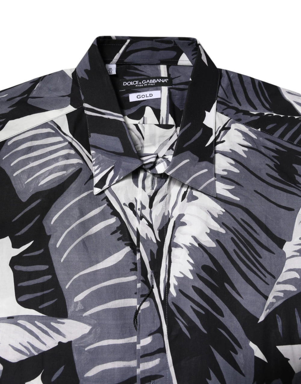 Dolce & Gabbana Multicolor GOLD Cotton Banana Leaf Print Shirt - IT41 | L - Shirts