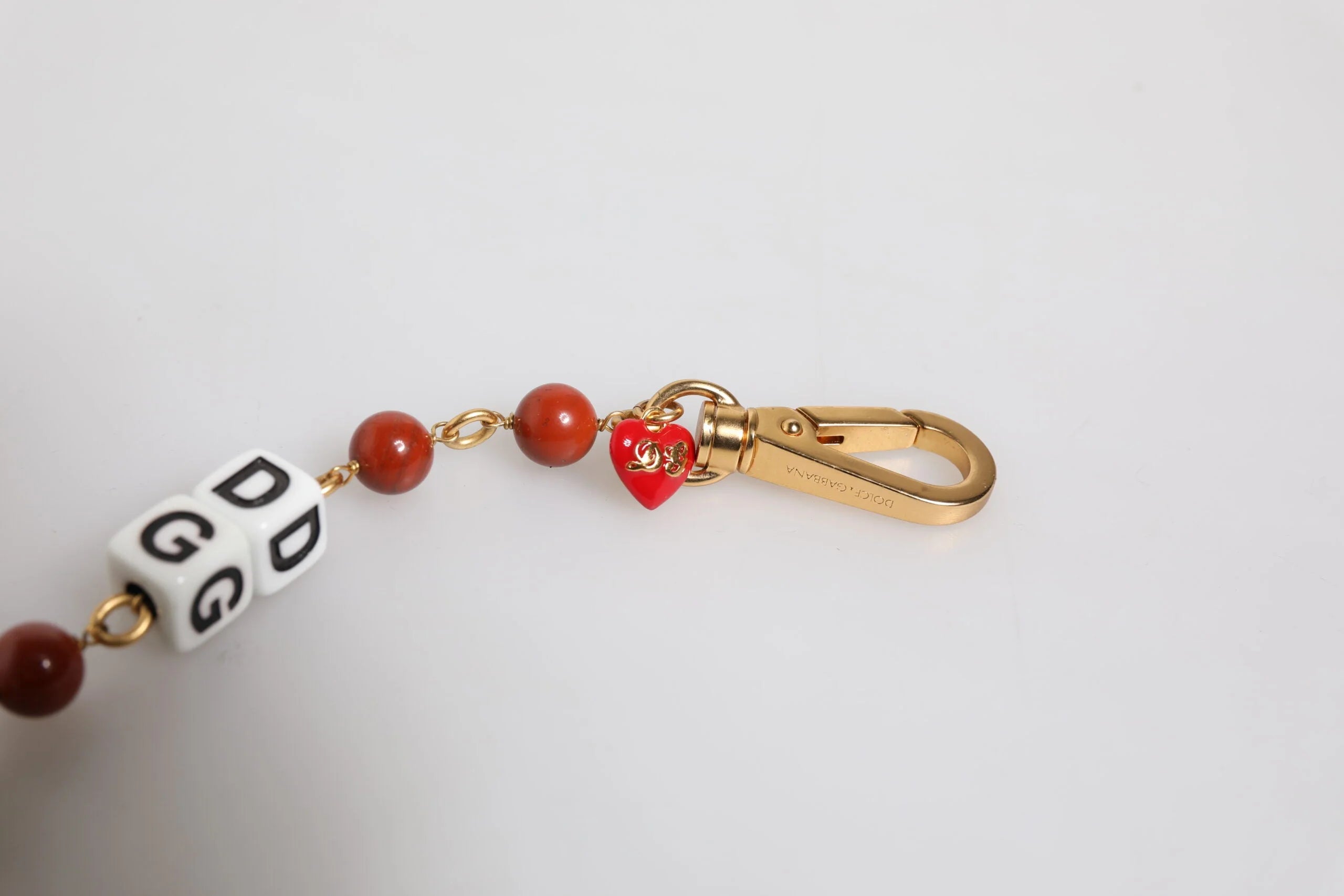 Dolce & Gabbana Multicolor Gold Tone Brass Chain DG Logo Dice Bracelet - Bracelets