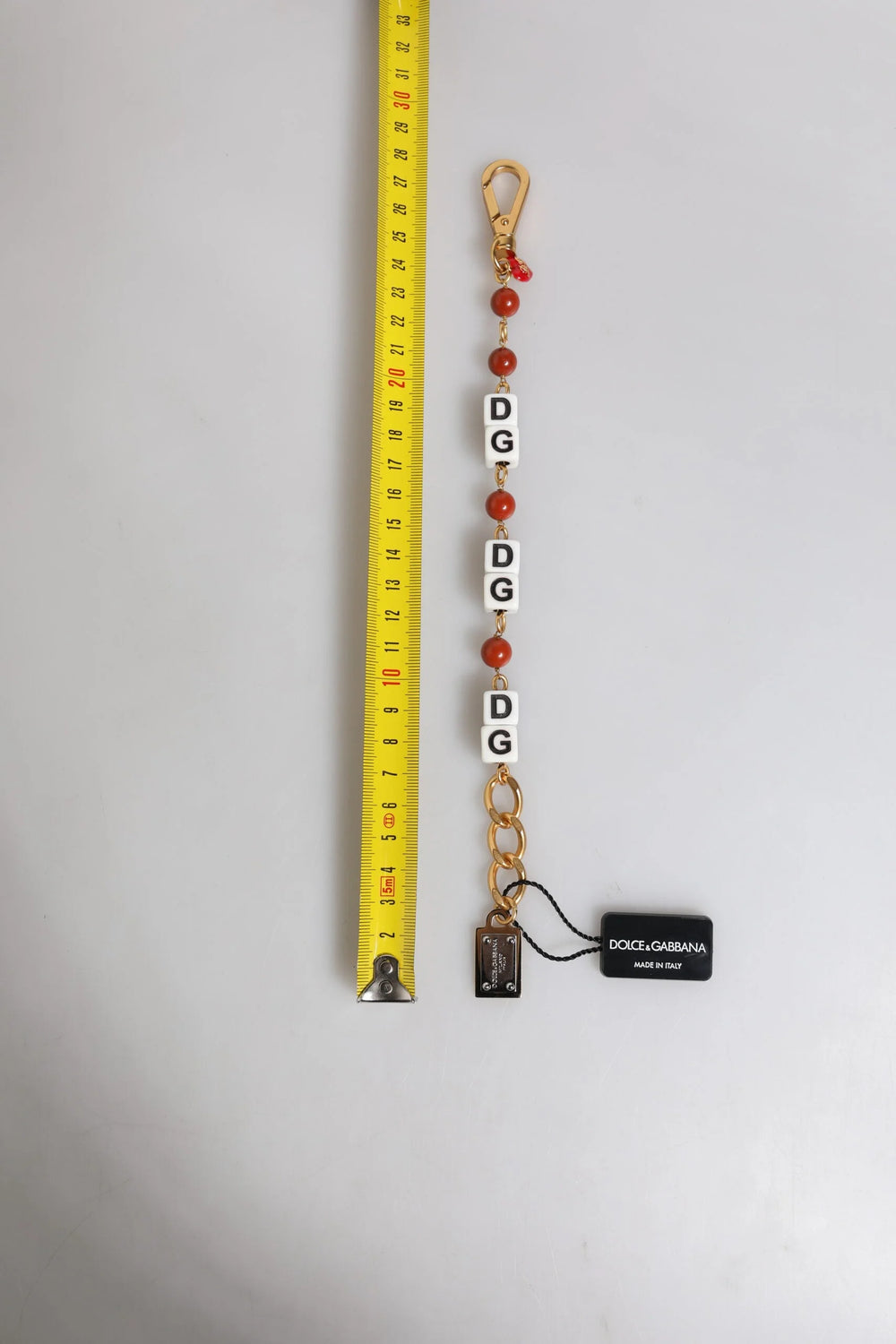 Dolce & Gabbana Multicolor Gold Tone Brass Chain DG Logo Dice Bracelet - Bracelets