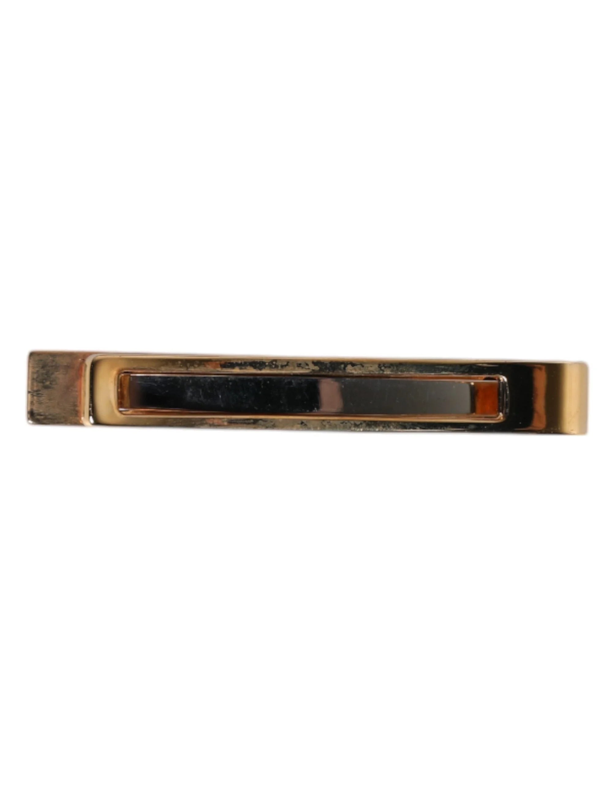 Dolce & Gabbana Multicolor Gold Tone Brass Tie Clip Bar - Tie Clips