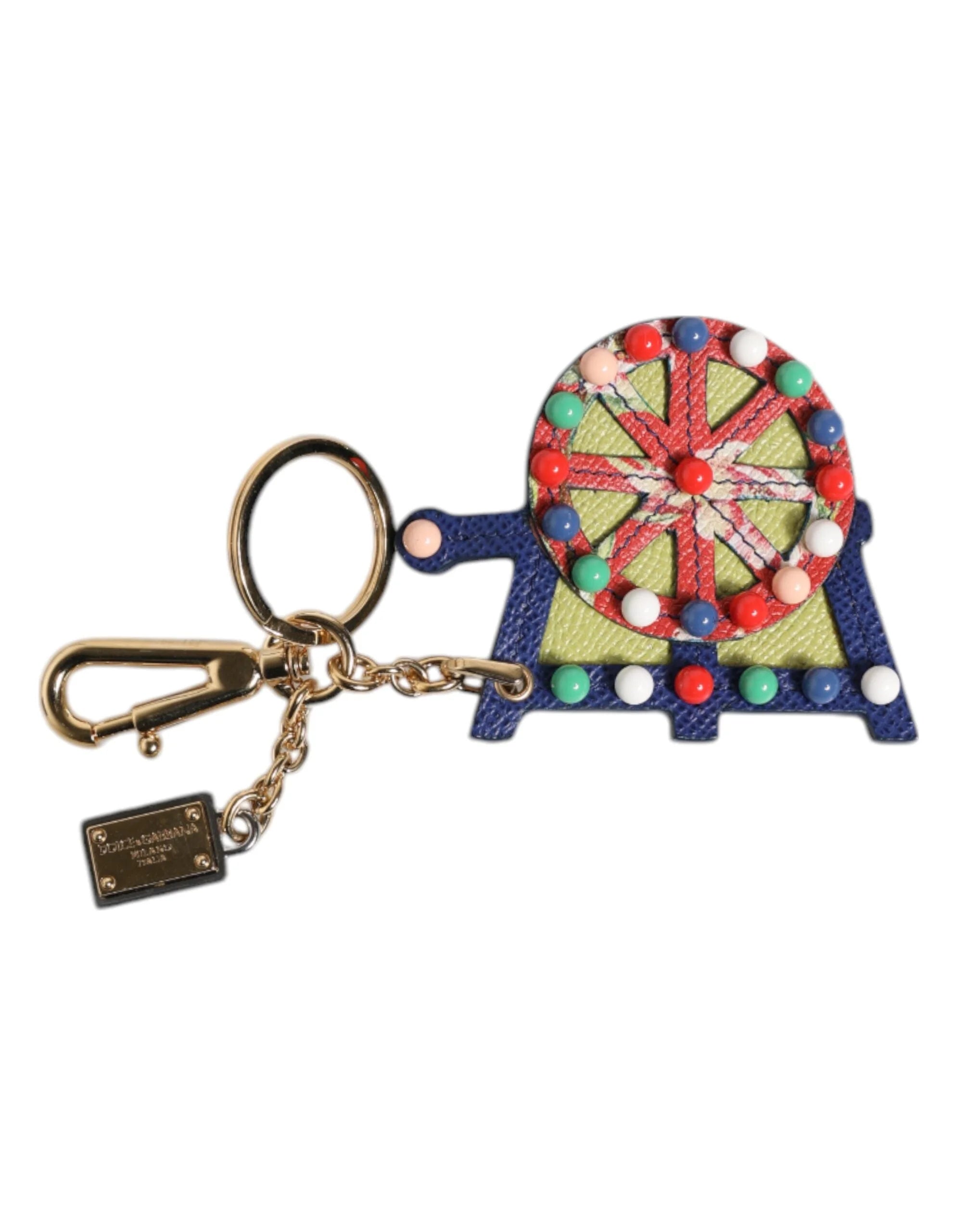 Dolce & Gabbana Multicolor Gold Tone Carretto Keychain Keyring - Keychains