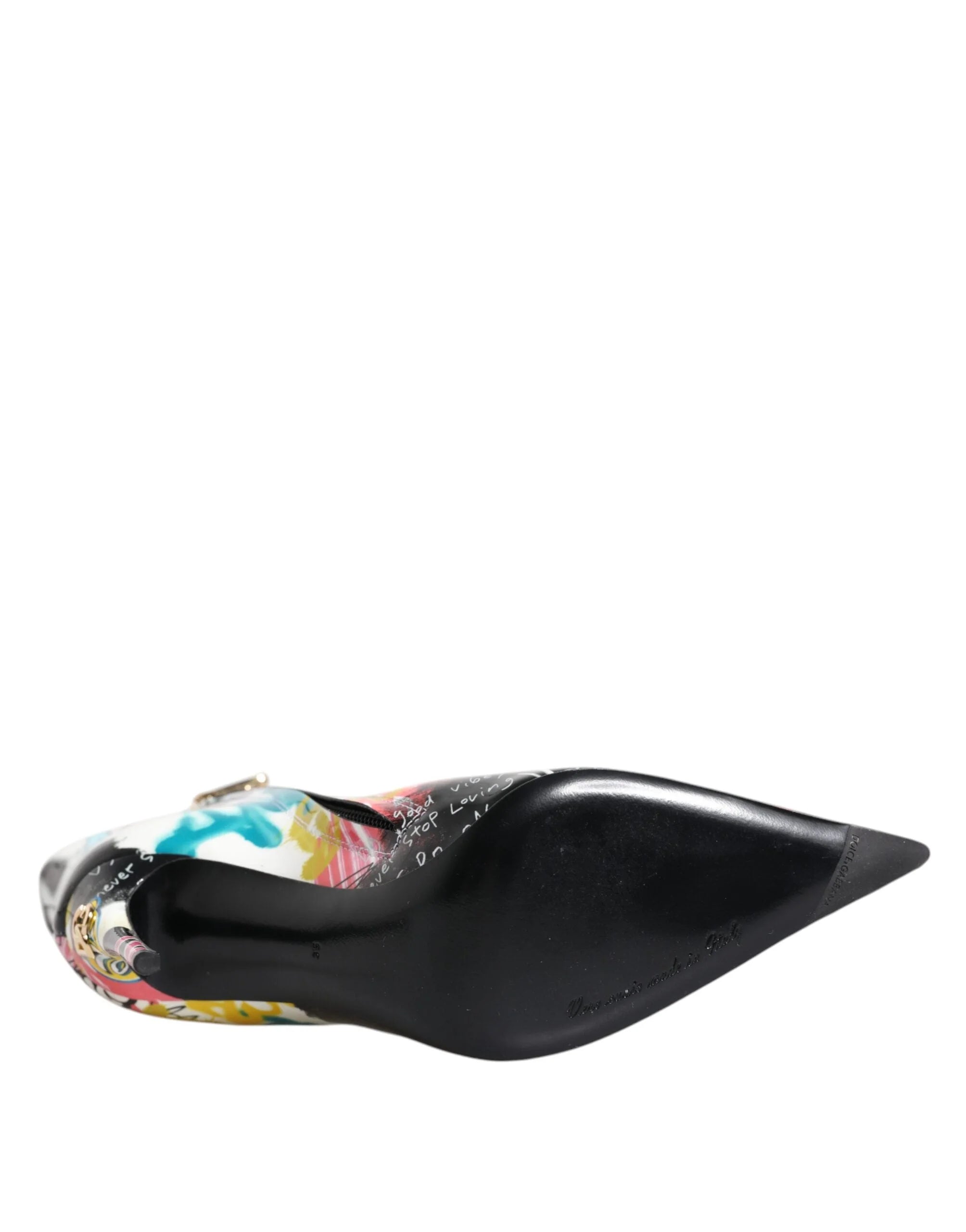 Dolce & Gabbana Multicolor Graffiti Keira Mid Calf Boots Shoes - EU35/US4.5