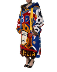 Dolce & Gabbana Multicolor Graffiti Print Zip Hooded Jacket - IT42|M