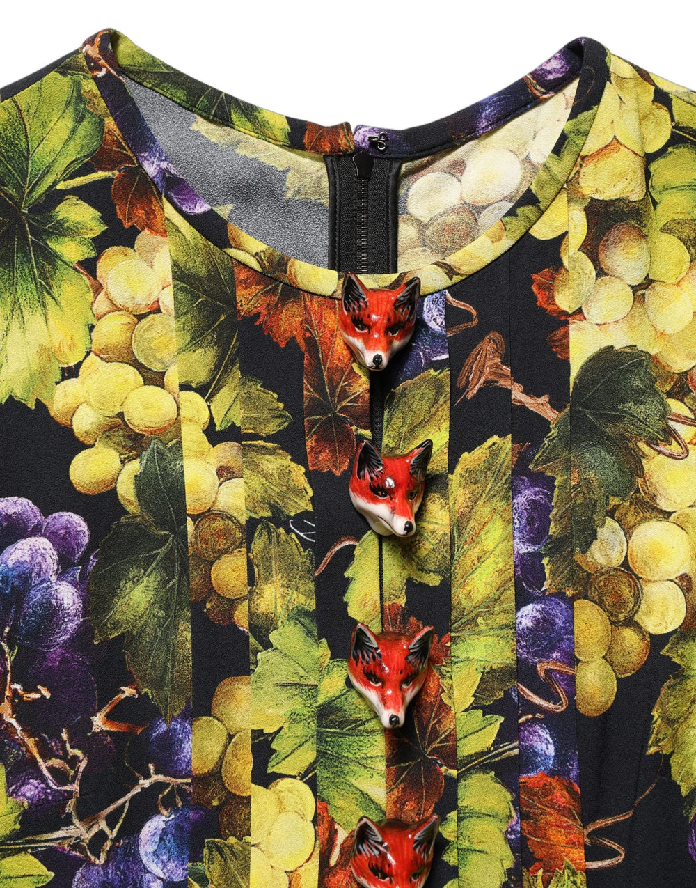 Dolce & Gabbana Multicolor Grape Print LongSleeve Midi Dress - IT38 | XS