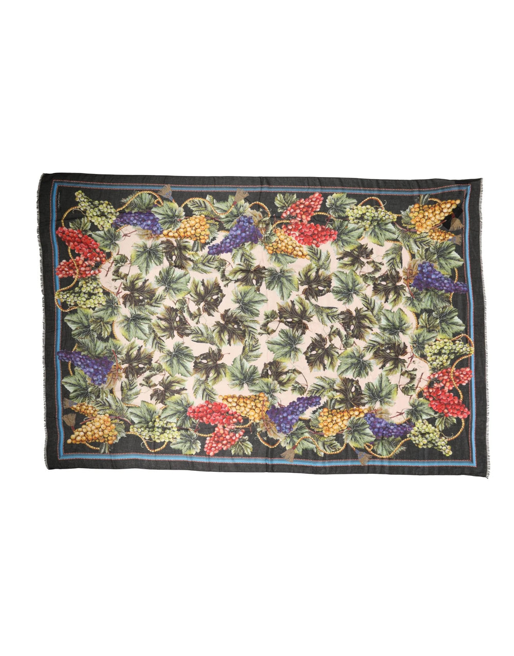 Dolce & Gabbana Multicolor Grapes Print Wrap Shawl 196cm x 134cm Scarf